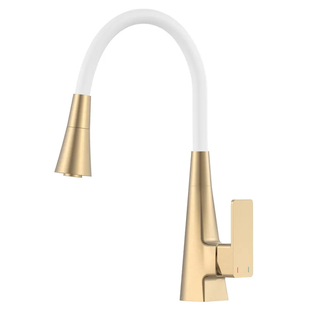 Змішувач для кухні Mixxus Etna 014-T (NUT) Brushed Gold Refl.White (Матове зо... MI8423 фото