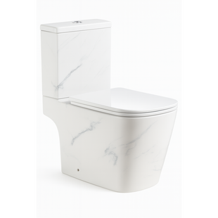 Унітаз SY 1000 paint rim 65*36.5*78.5 білий мармур 0060302 фото