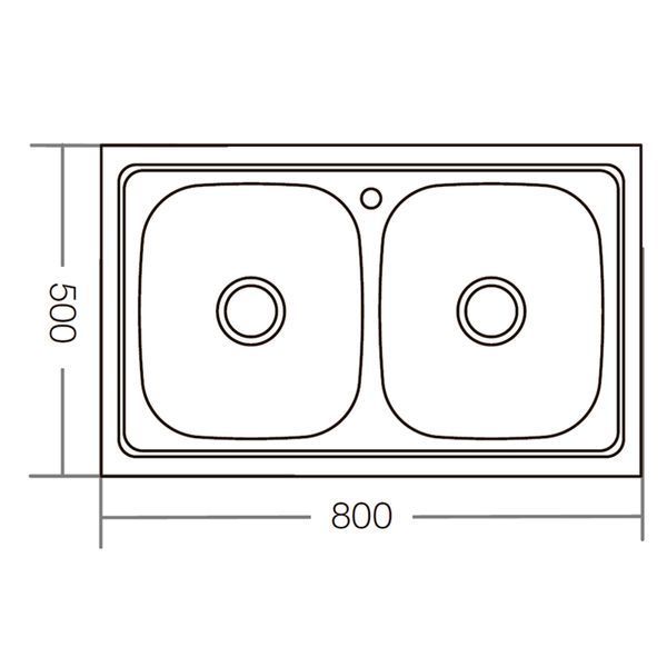 Кухонна мийка Zerix Z8050D-08-180E DOUBLE (Satin) (ZM0569) ZM0569 фото