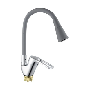 Змішувач для кухні з силіконовим виливом Champion YUB 011-181 (Nut) Refl.Grey... MI6422 фото