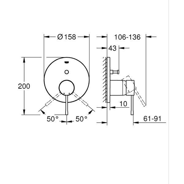 Одноважільний змішувач на 2 виходи Grohe Essence (24167001) 24167001 фото