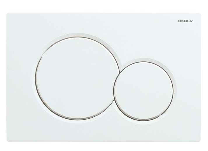 Панель змиву Koer KT-0601-03 240x160x10mm пластикова, кнопка кругла (колір білий) (KR5175) KR5175 фото