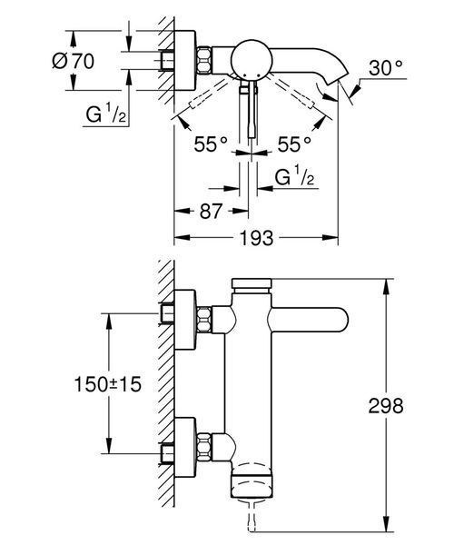 Змішувач для ванни Grohe Essence New (33624001) 33624001 фото