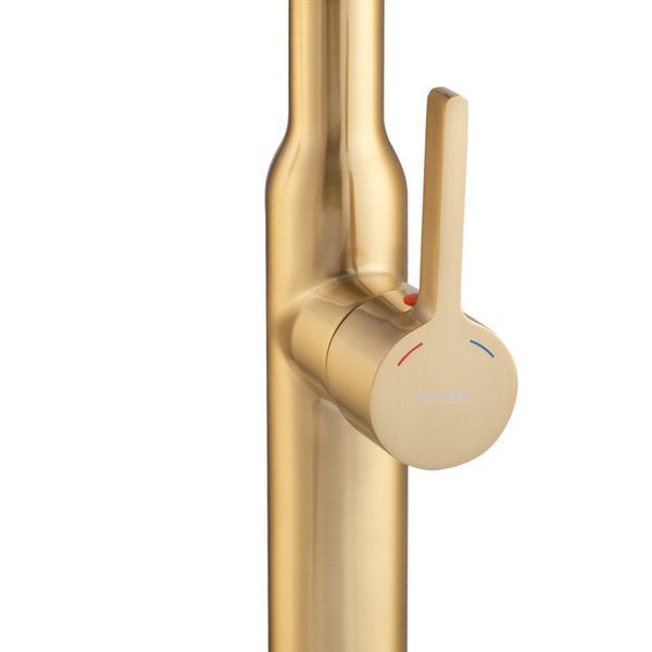 Змішувач для кухні MIXXUS PREMIUM PULL 017 BRUSHED GOLD REFL.BLACK (Кол.мат.з... MI8280 фото