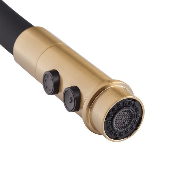 Змішувач для кухні MIXXUS PREMIUM PULL 017 BRUSHED GOLD REFL.BLACK (Кол.мат.з... MI8280 фото