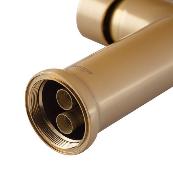 Змішувач для кухні MIXXUS PREMIUM PULL 017 BRUSHED GOLD REFL.BLACK (Кол.мат.з... MI8280 фото