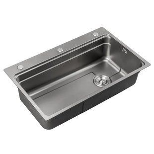 Мийка з нержавіючої сталі Mixxus MS7546-Set-01 Micro Decor Graphite (3.0/0.8) комплект (графіт) (MI8390) MI8390 фото