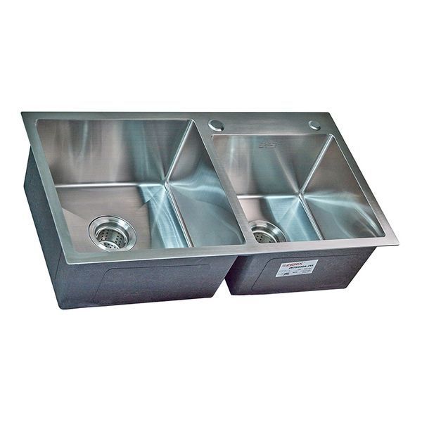 Кухонна мийка Zerix ZH7843DS-215 (3.0/1.0) Satin з диспенсером та сушаркою для посуду (ZM5570) ZM5570 фото