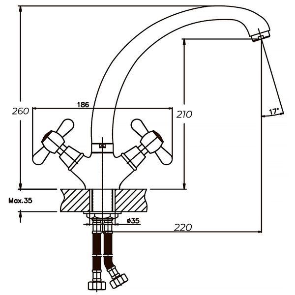 Змішувач для кухні Haiba Dominox 273 (HB0085) HB0085 фото