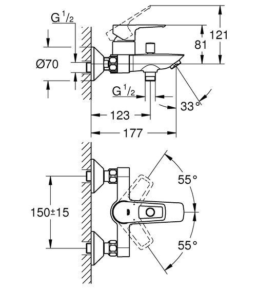 Набір змішувачів для ванни 3в1 Grohe BauLoop (UA123215M1) UA123215M1 фото