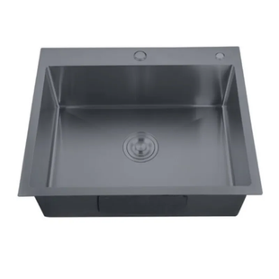 Кухонна мийка Zerix ZH5050-215 Nano-Black (3.0/0.8) з нержавіючої сталі (MX1582) MX1582 фото