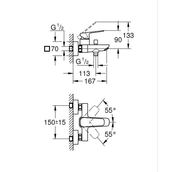 Комплект змішувачів для ванни Grohe Cubeo (UA125246M) UA125246M фото