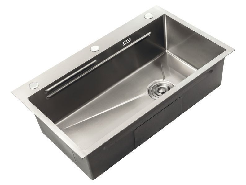 Кухонна мийка Zerix ZH8045-SET-05 NANO-SILVER (3.0/0.8) з нерж. сталі, комплект (нержавійка) (ZM5586) ZM5586 фото
