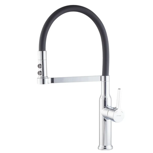 Змішувач для кухні MIXXUS PREMIUM PULL 017 REFL.BLACK (Колір хром+силік.вилив... MI8277 фото