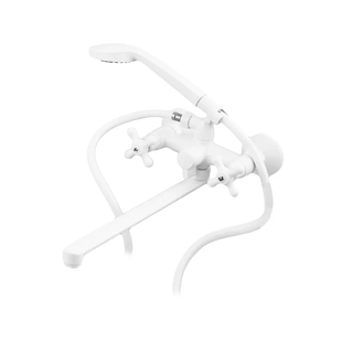 Змішувач для ванни Plamix Pablo -140 EURO SET White (з шлангом та лійкою) (PM... PM0670 фото