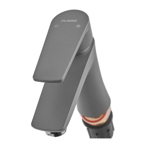 Змішувач для умивальника Plamix Oscar-001 Graphite (без підведення) (Колір гр... PM6097 фото