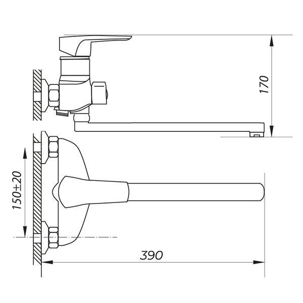Змішувач для ванни Zerix NGB 279 (ZX0045) ZX0045 фото