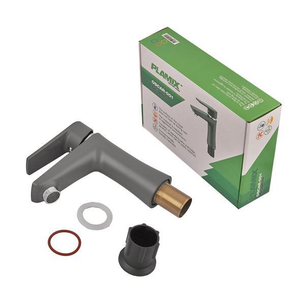 Змішувач для умивальника Plamix Oscar-001 Graphite (без підведення) (Колір гр... PM6097 фото