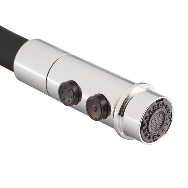 Змішувач для кухні MIXXUS PREMIUM PULL 017 REFL.BLACK (Колір хром+силік.вилив... MI8277 фото