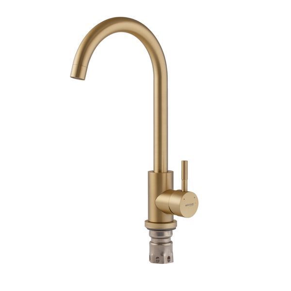 Змішувач для кухні Mixxus SUS-011 Brushed Gold з нерж.сталі SUS304 (Колір мат... MI8435 фото