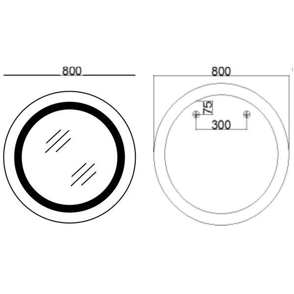Дзеркало Mixxus PLAIN MC02-80-CASE з LED Touch, Anti-fog, димером, регулятором яскравості, годинником (MI7158) MI7158 фото