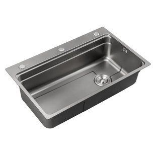 Мийка з нержавіючої сталі Mixxus MS6846-Set-01 Micro Decor Graphite (3.0/0.8) комплект (графіт) (MI8388) MI8388 фото