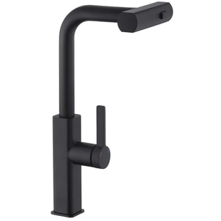 Змішувач для кухні з висувним виливом Mixxus Premium HAMMER 014 BLACK (MI6954) MI6954 фото