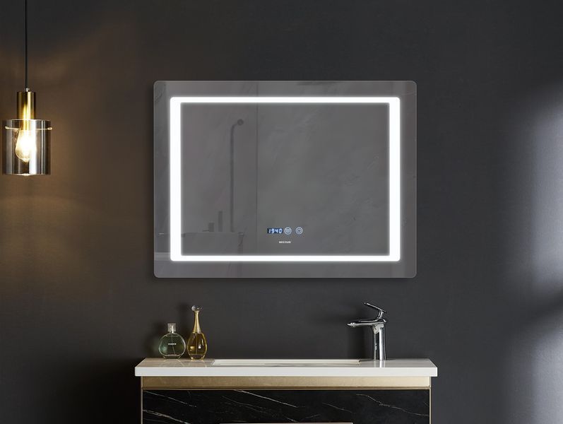 Дзеркало Mixxus STYLE MR03-70x50 з LED Touch, Anti-fog, димером, регулятором яскравості, годинником (MI6006) MI6006 фото