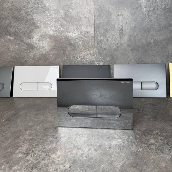 Панель змиву Koer KT-0608-01 240x160x10mm пластикова, кнопка закруглена (колір хром) (KR6124) KR6124 фото