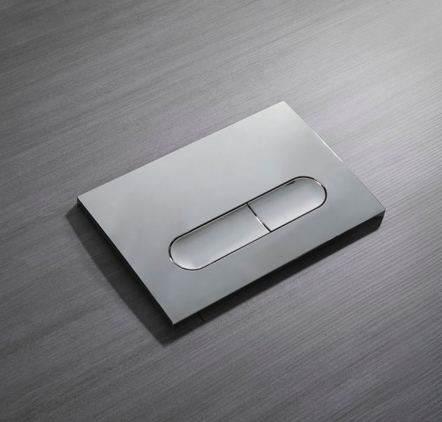 Панель змиву Koer KT-0608-01 240x160x10mm пластикова, кнопка закруглена (колір хром) (KR6124) KR6124 фото