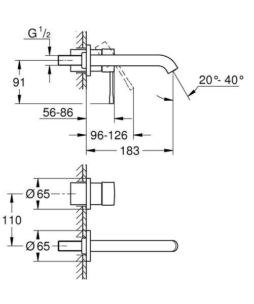 Змішувач для раковини прихованого монтажу Grohe Essence M-Size (29192001) 29192001 фото