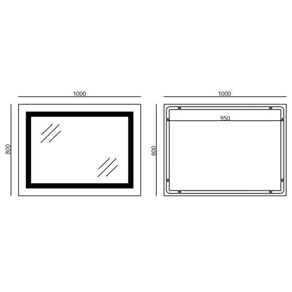 Дзеркало Mixxus WARM MR02-100x80 з LED Touch, Anti-fog, димером, регулятором яскравості, годинником (MI6935) MI6935 фото