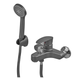 Змішувач для ванни Plamix CEZAR-009 EURO SET Graphite, зі шлангом, лійкою та ... PM0694 фото 1