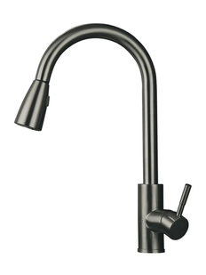 Змішувач для кухні Mixxus SUS-014-B Graphite з висувною лійкою з нерж.сталі (... MI6564 фото