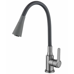 Змішувач для кухнi Zerix Eza-011-T Graphite Refl.Black (колір графіт+силік.ви... ZX6145 фото