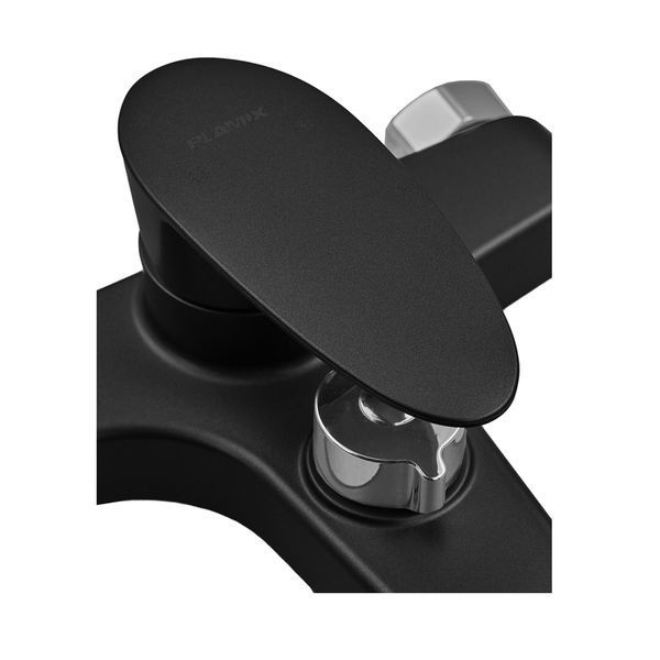 Змішувач для ванни Plamix CEZAR-009 EURO SET Matte black, зі шлангом, лійкою ... PM0693 фото