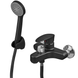 Змішувач для ванни Plamix CEZAR-009 EURO SET Matte black, зі шлангом, лійкою ... PM0693 фото 1