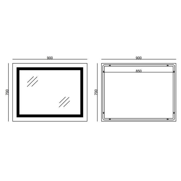 Дзеркало Mixxus WARM MR02-90x70-CASE з LED Touch, Anti-fog, димером, регулятором яскравості, годинником (MI6674) MI6674 фото