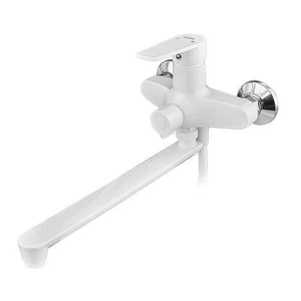 Змішувач для ванни PLAMIX OSCAR-006 EURO SET WHITE (зі шлангом, лійкою та кро... MX1895 фото