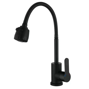 Змішувач для кухні Zerix DAX-011 Black Reflector з нерж. сталі SUS304 (ZX4822) ZX4822 фото
