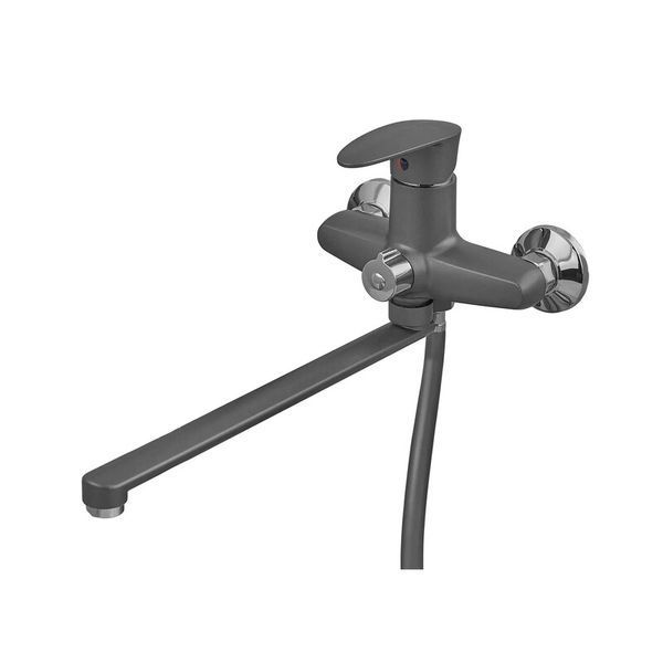 Змішувач для ванни Plamix CEZAR-006 EURO SET Graphite, зі шлангом, лійкою та ... PM0691 фото