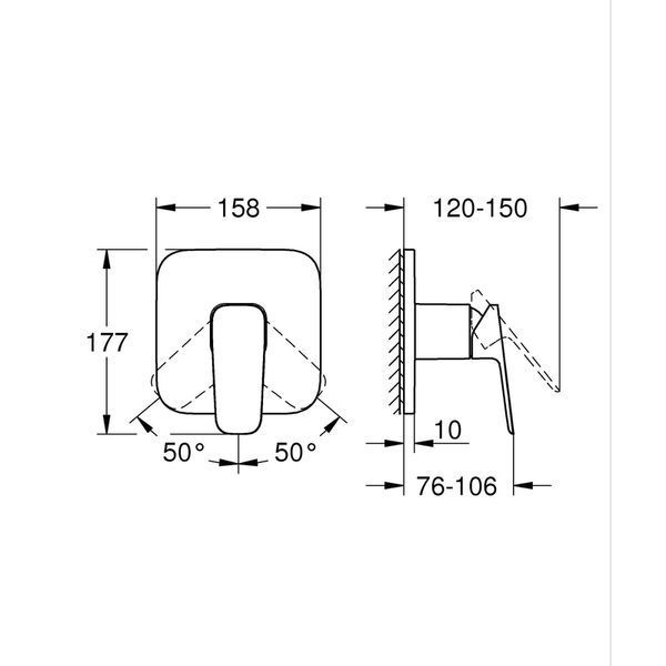Одноважільний змішувач для душу Grohe Cubeo (1017772430) 1017772430 фото