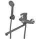 Змішувач для ванни Plamix CEZAR-006 EURO SET Graphite, зі шлангом, лійкою та ... PM0691 фото 1