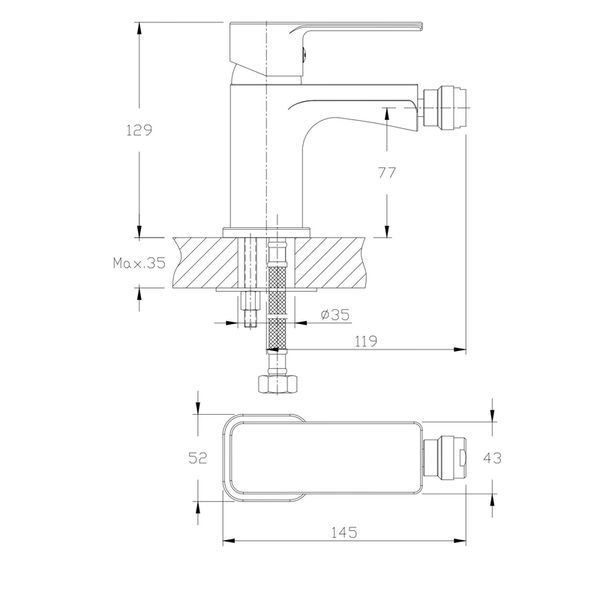 Змішувач для біде Haiba Kubus 002 (HB0796) HB0796 фото