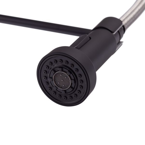 Змішувач для кухні з виливом пружина Mixxus Premium SPRING 017 BLACK (MI6951) MI6951 фото