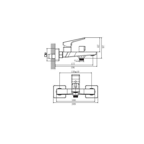 Змішувач для ванни Haiba Turin 009 Euro (HB9657) HB9657 фото
