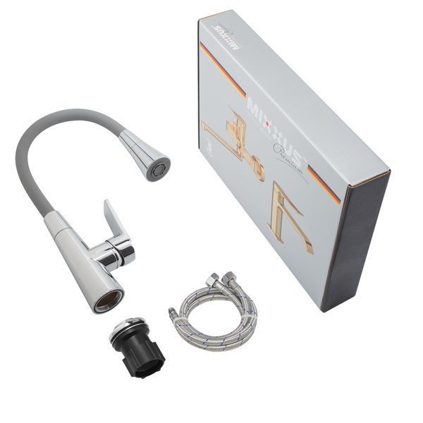 Змішувач для кухні Mixxus Premium Matis 011-T (NUT) Refl.Gray (Колір хром+сил... MI8267 фото