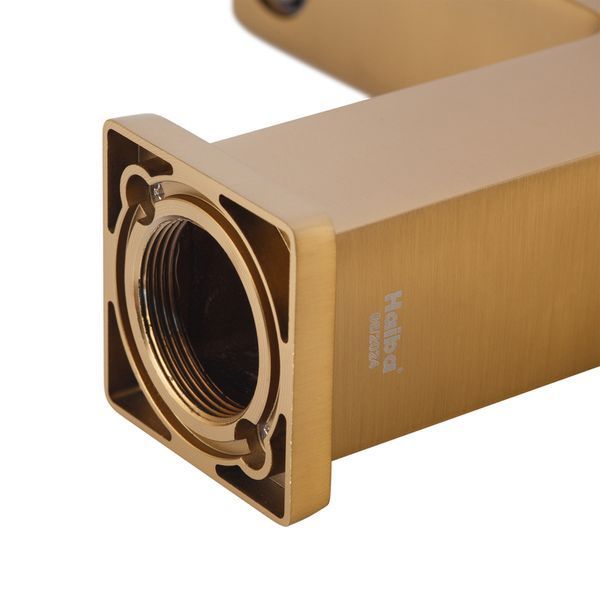 Змішувач для умивальника Haiba KANT 001 BRUSHED GOLD (HB9605) HB9605 фото