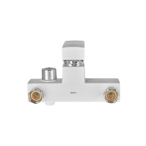 Змішувач для ванни Plamix Kubus-009 EURO SET White (з шлангом, лійкою та крон... PM0673 фото