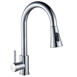 Змішувач для кухні Champion NEO-014 CHROME з висувною лійкою з нержавіючої ст... CH6539 фото